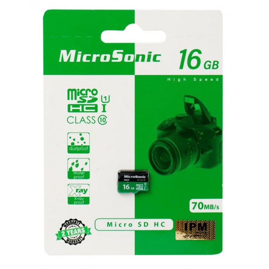 کارت حافظه MicroSonic 16G Micro SDHC کلاس 10 سرعت 80MB