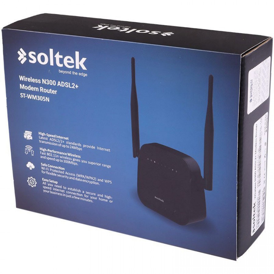 مودم روتر ADSL2+ بیسیم سولتک مدل N300 ST-WM305N