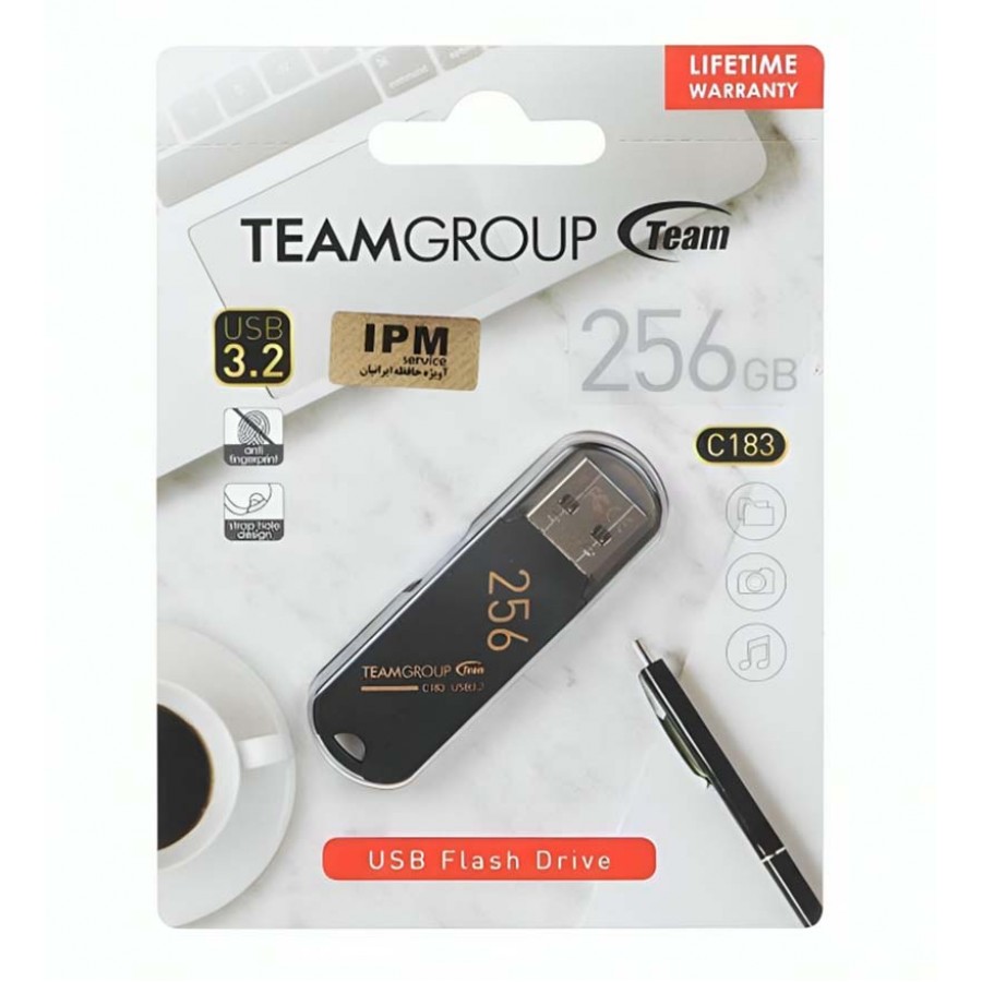فلش مموری TEAM GROUP مدل C183 USB3.2 ظرفيت 256 گيگابايت