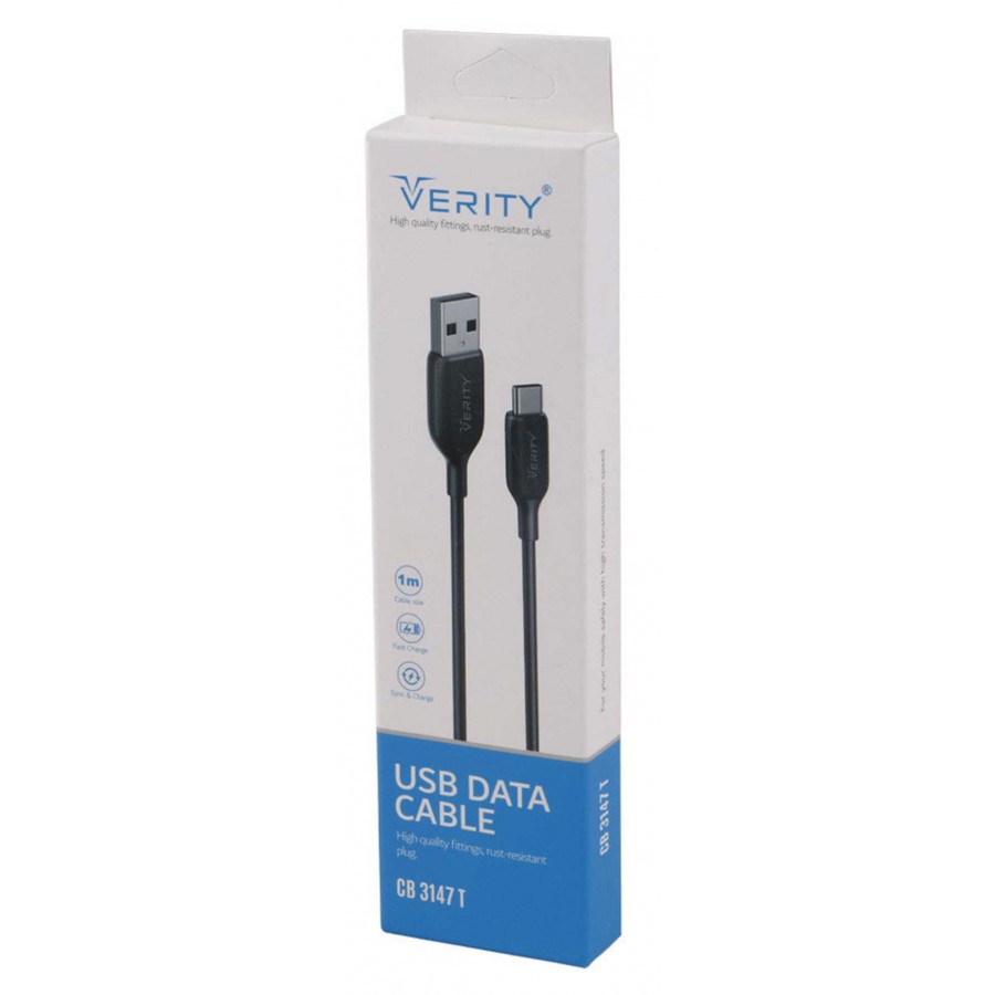 کابل شارژ VERITY TYPE-C مدل CB 3147T طول 1 متر