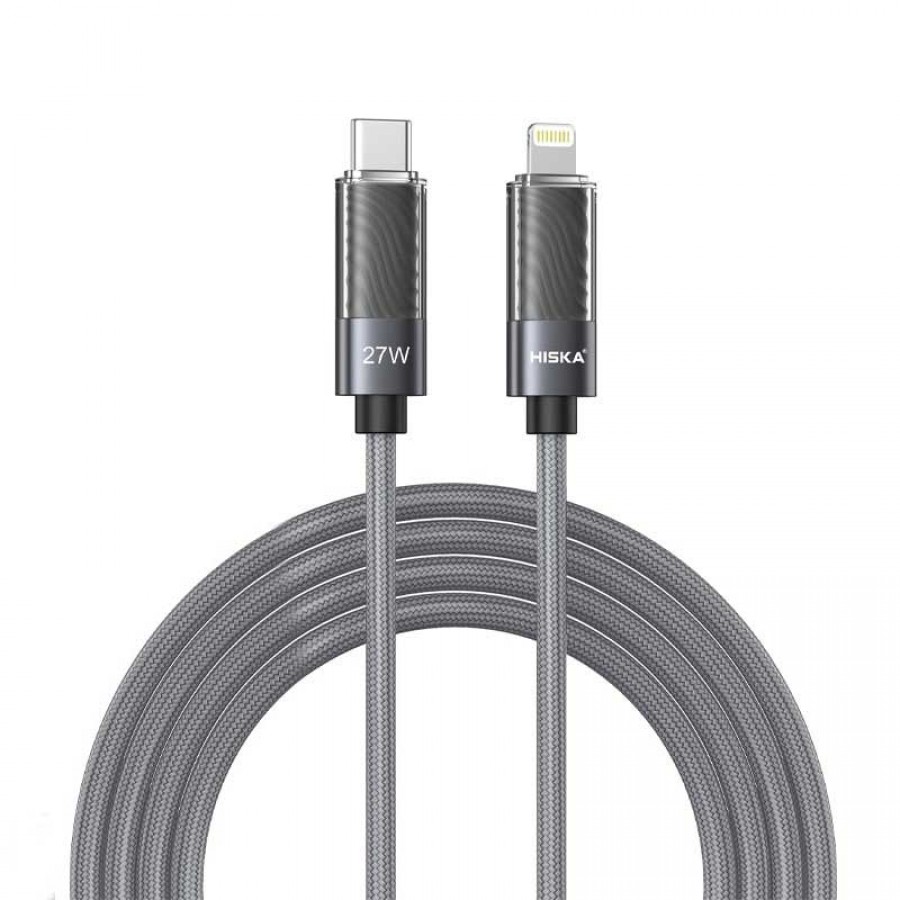 کابل تبدیل TYPE-C به LIGHTNING فست شارژ 27 وات HISKA مدل LX-821CL طول 1متر