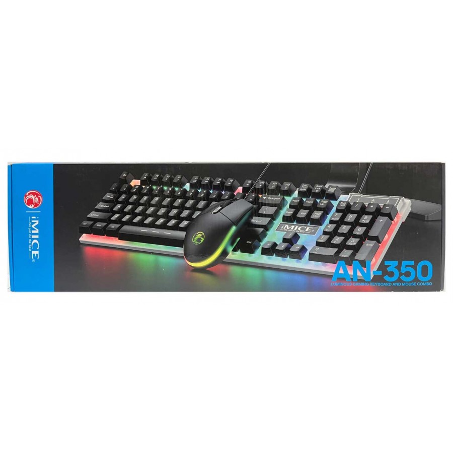 کیبورد و ماوس باسیم گیمینگ IMICE مدل AN-350