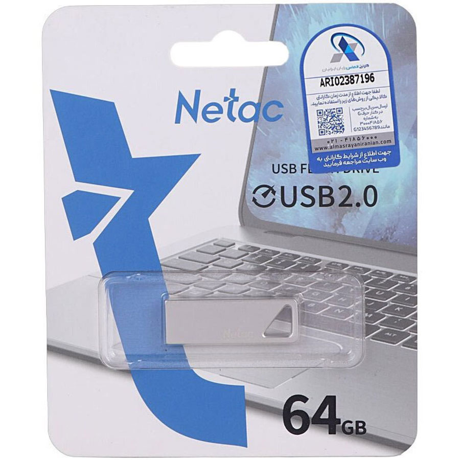 فلش مموری نتاک مدل Netac U326 USB 2.0 ظرفیت 64 گیگابایت