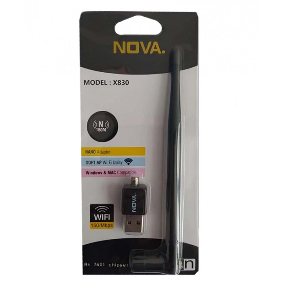 کارت شبکه X-NOVA وایرلس آنتن دار مدل X-830
