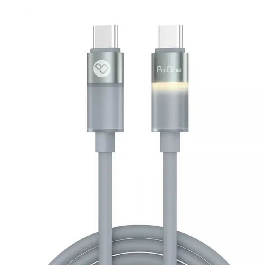 کابل دو سر Type-C فست شارژ 60 وات پرووان مدل PCC158 Glow طول 120 سانتی متر