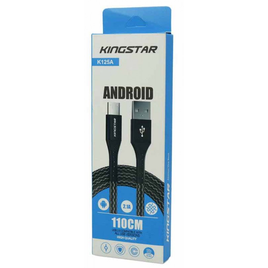  کابل شارژ KINGSTAR MICRO USB مدل K125A طول 1.1 متر