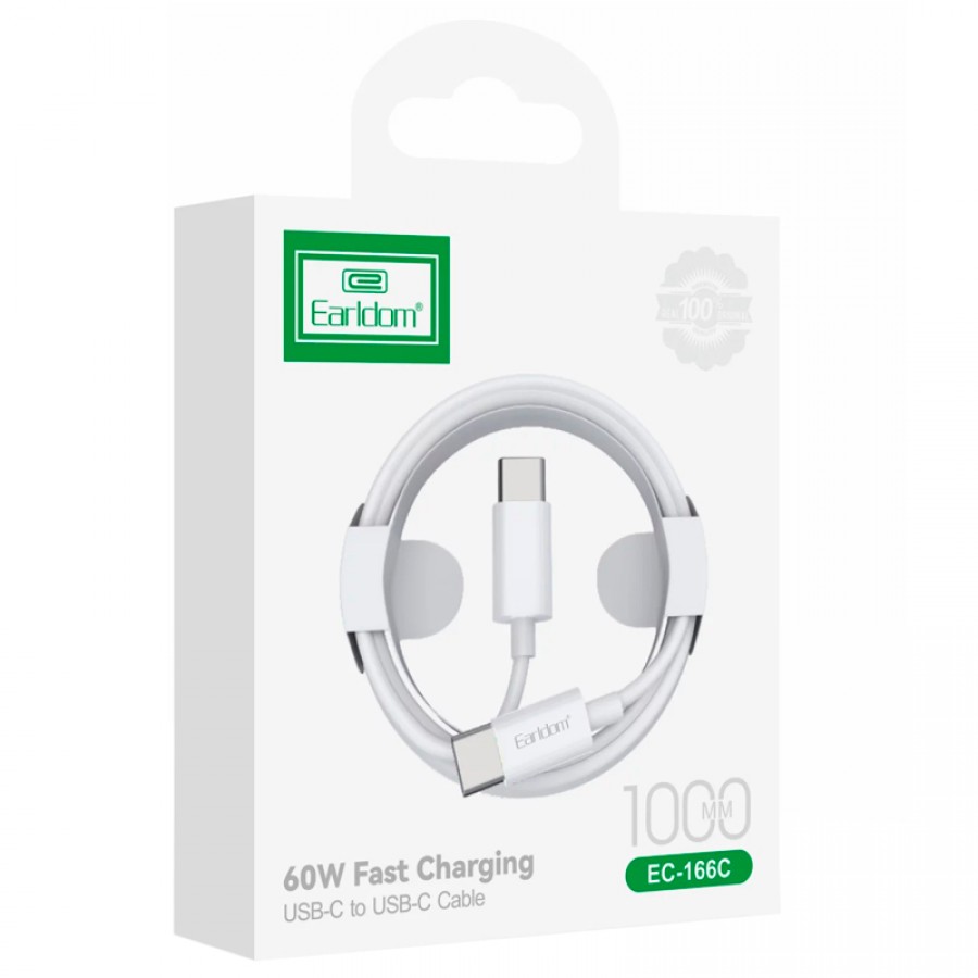 کابل شارژ دو سر TYPE-C فست شارژ 60 وات Earldom مدل EC-166C طول 1 متر