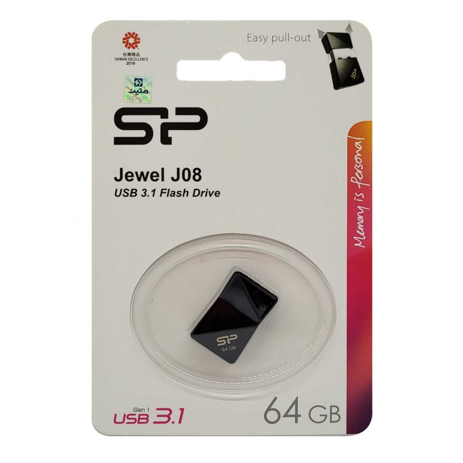 فلش مموری SILICON POWER مدل J08 USB3.1 ظرفیت 64 گیگابایت