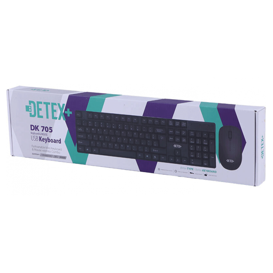 کیبورد و ماوس بی‌سیم DETEX PLUS مدل DK 705