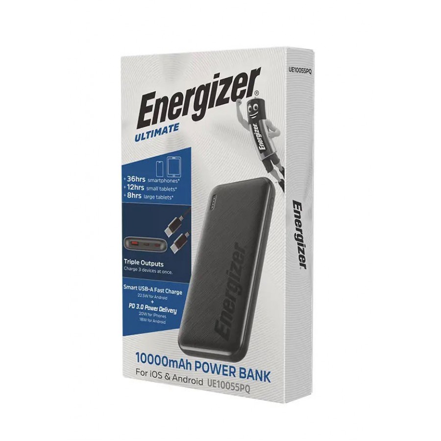 پاوربانک 10000 میلی آمپر ENERGIZER فست شارژ 22.5 وات مدل UE10055PQ