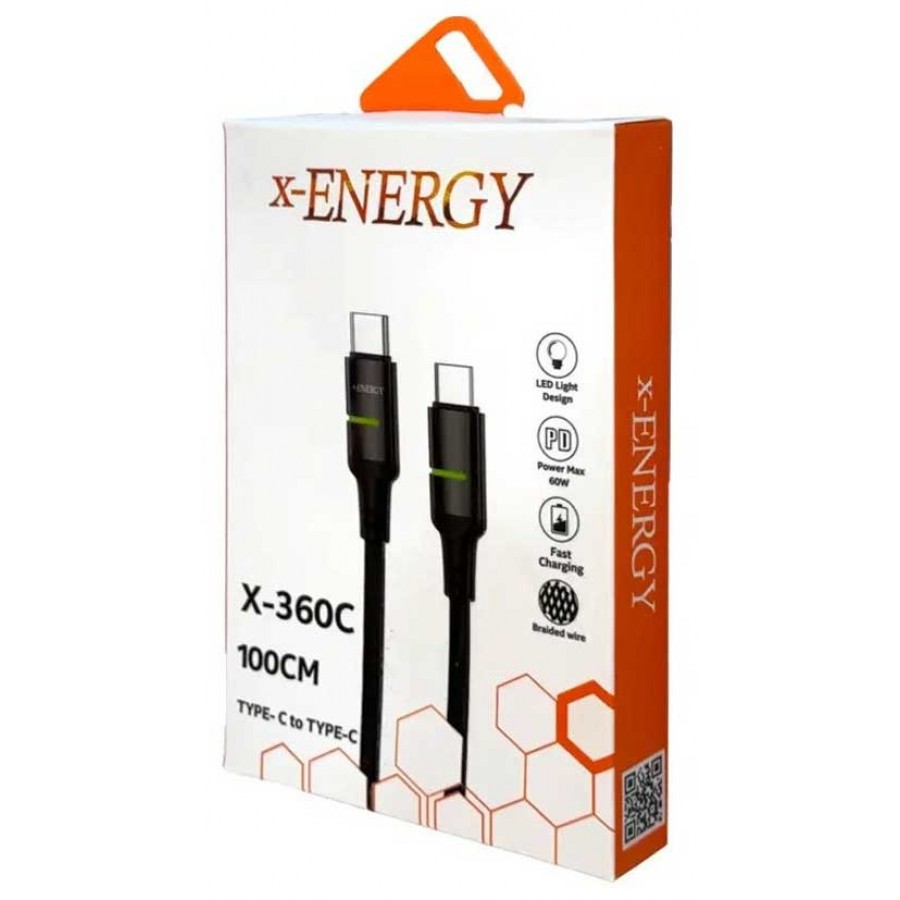 کابل تبدیل TYPE-C به LIGHTNING فست شارژ X-ENERGY مدل X-360L طول 1 متر