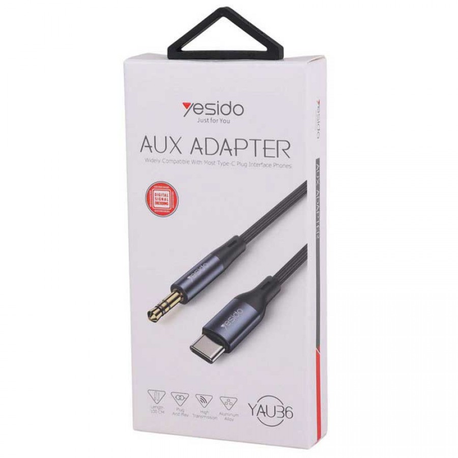 کابل تبدیل USB-C به AUX یسیدو مدل YAU36 طول 1 متر