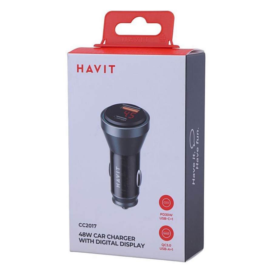 شارژر فندکی HAVIT فست شارژ 48 وات مدل CC2017