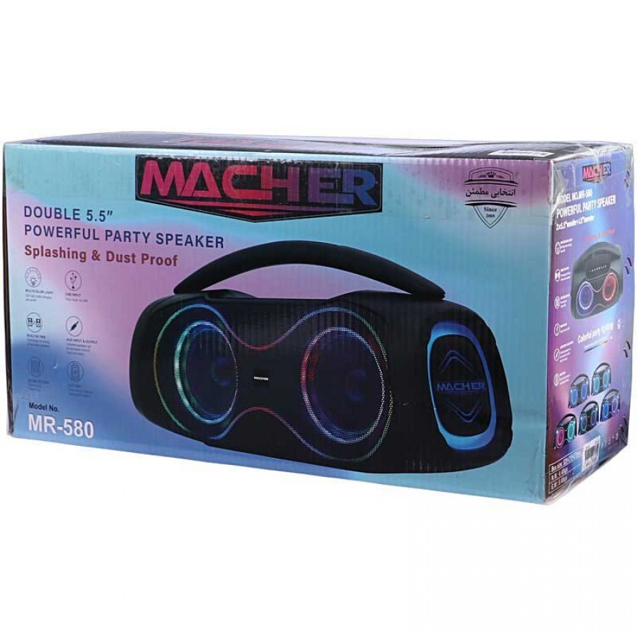اسپیکر شارژی MACHER مدل MR580 به همراه میکروفون