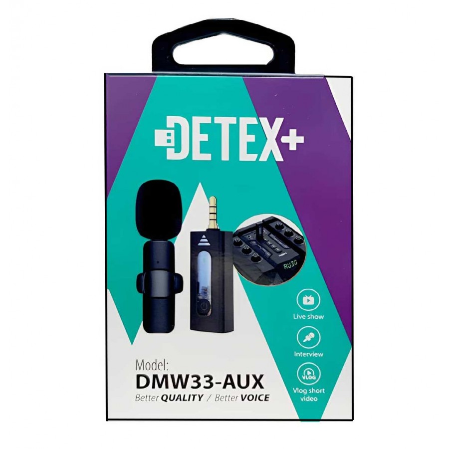 میکروفون یقه‌ای +DETEX بی سیم AUX مدل DMW33
