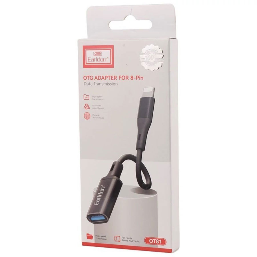 کابل تبدیل OTG USB به لایتنینگ ارلدام مدل Earldom OT81