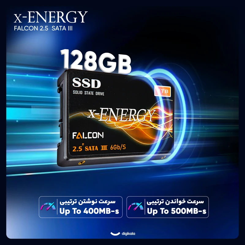 حافظه SSD اینترنال X-ENERGY مدل FALCON با ظرفیت 128 گیگابایت