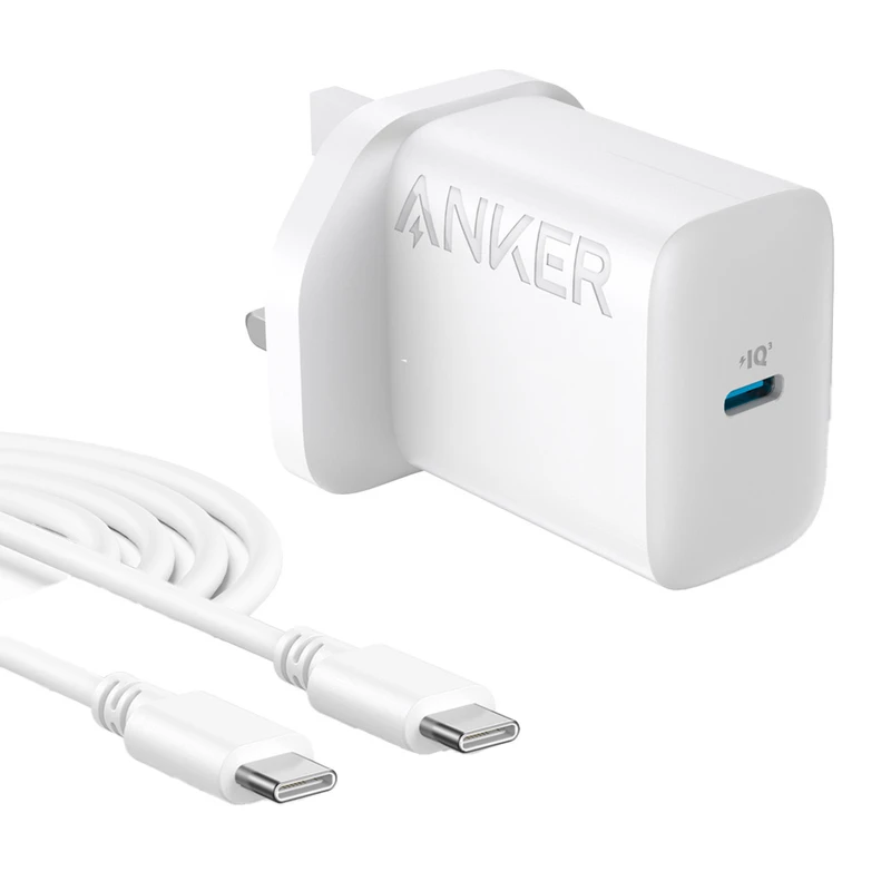 شارژر دیواری 20 وات ANKER مدل B2347K21 به همراه کابل Type-C به Type-C به طول 1.5 متر - سفید