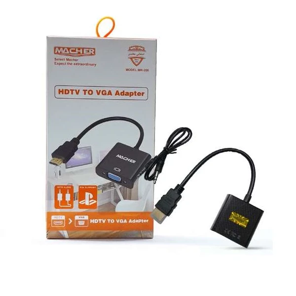 تبدیل HDMI به MACHER VGA مدل MR-206 + کابل صدا