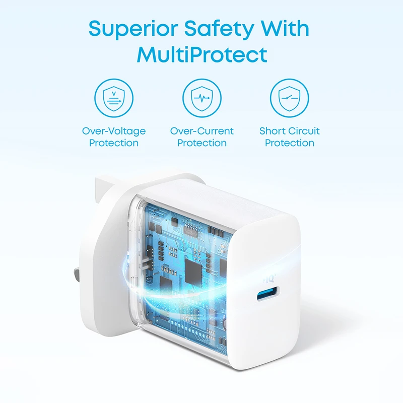 شارژر ANKER فست شارژ 20 وات مدل A2347K21 به همراه کابل دوسر TYPE-C